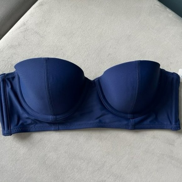 XS Old Navy Blue Corset Style Bikini Top - Picture 1 of 7